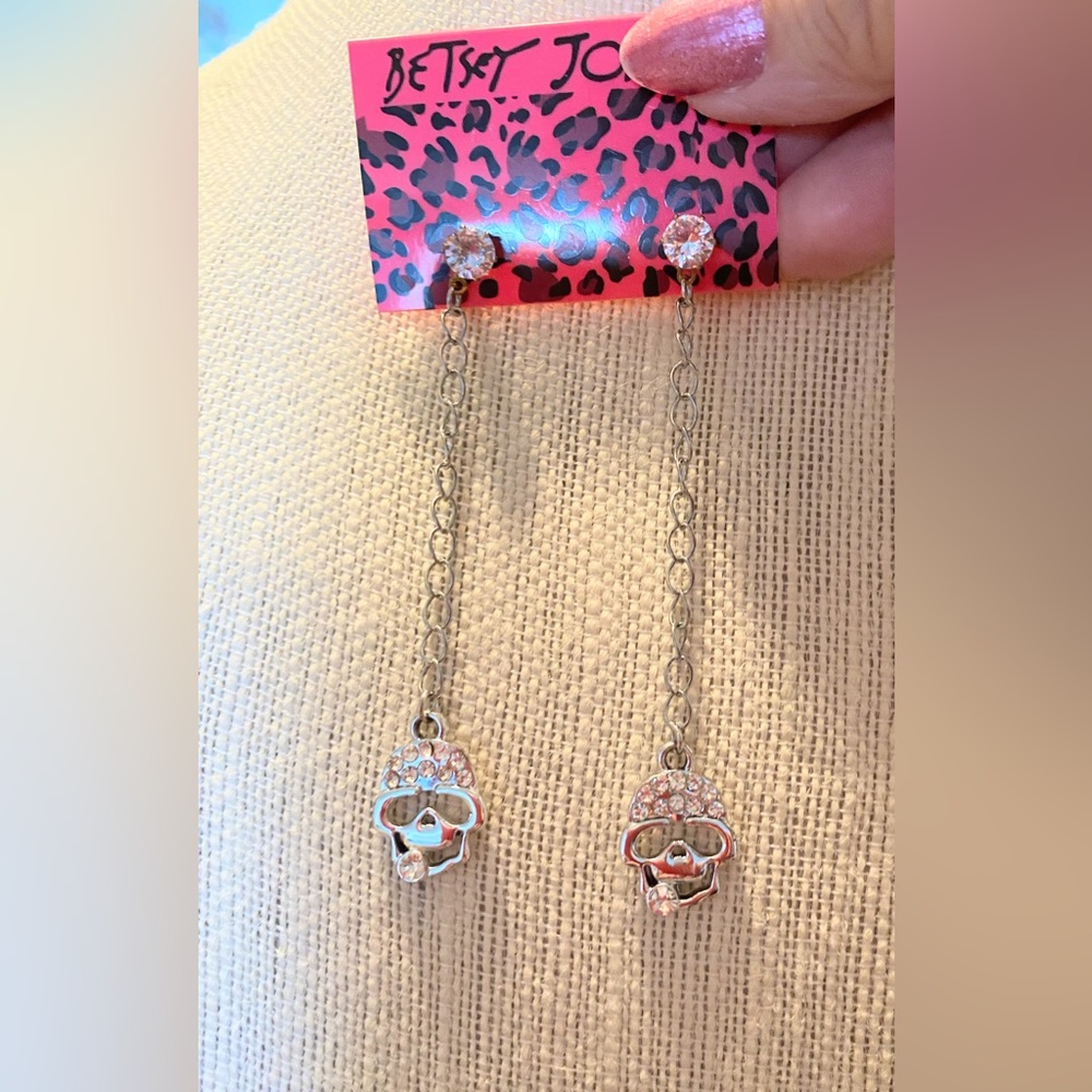 Skeleton dangle earrings by Betsey Johnson
